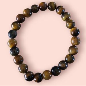 Tiger Eye Gemstone Bracelet Brown/Black